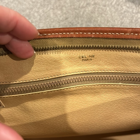 Authentic Celine Vintage Brown Logo Clutch Leather & Web Canvas 11 X 7 Inches - Picture 11 of 16